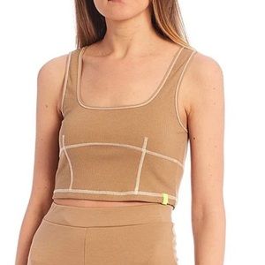 GB Exclusively at Dillards Knit contrast Stitch Bra Top